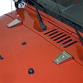 Rugged Ridge Hood Hinge Cover - Stainless Steel Silver  - 1111110
