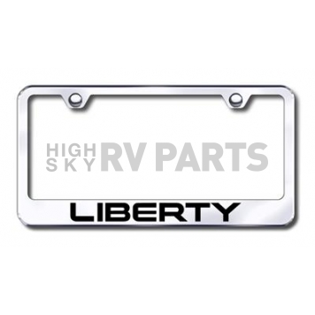 Automotive Gold License Plate Frame - Silver Stainless Steel - LFLIBEC