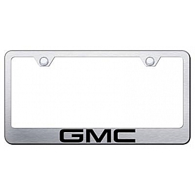 Automotive Gold License Plate Frame - Silver Stainless Steel - LFGMCES