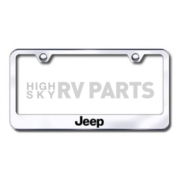 Automotive Gold License Plate Frame - Silver Stainless Steel - LFJEEEC