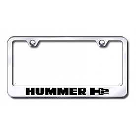 Automotive Gold License Plate Frame - Silver Stainless Steel - LFH2EC