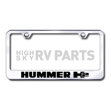 Automotive Gold License Plate Frame - Silver Stainless Steel - LFH2EC