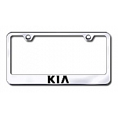 Automotive Gold License Plate Frame - Silver Stainless Steel - LFKIAEC