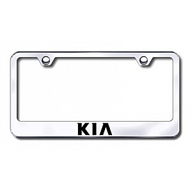 Automotive Gold License Plate Frame - Silver Stainless Steel - LFKIAEC