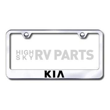 Automotive Gold License Plate Frame - Silver Stainless Steel - LFKIAEC