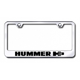 Automotive Gold License Plate Frame - Silver Stainless Steel - LFH3EC