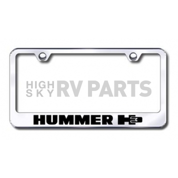 Automotive Gold License Plate Frame - Silver Stainless Steel - LFH3EC