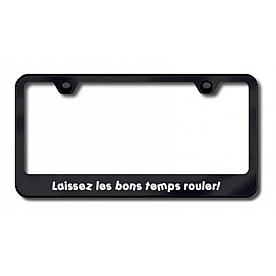 Automotive Gold License Plate Frame - Black Stainless Steel - LFLAISSEZB