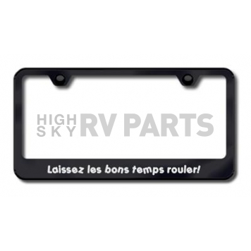 Automotive Gold License Plate Frame - Black Stainless Steel - LFLAISSEZB