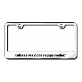 Automotive Gold License Plate Frame - Silver Stainless Steel - LFLAISSEZC