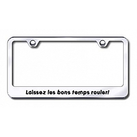 Automotive Gold License Plate Frame - Silver Stainless Steel - LFLAISSEZC