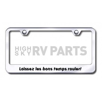 Automotive Gold License Plate Frame - Silver Stainless Steel - LFLAISSEZC