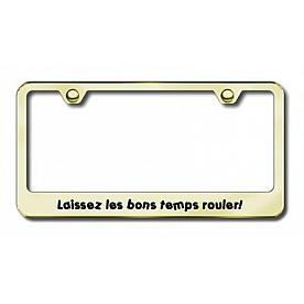 Automotive Gold License Plate Frame - Gold Stainless Steel - LFLAISSEZG