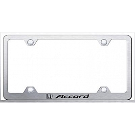 Automotive Gold License Plate Frame - Silver Stainless Steel - LFWACCES