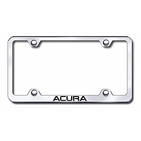 Automotive Gold License Plate Frame - Silver Stainless Steel - LFWACUEC