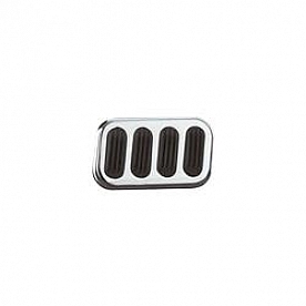 Lokar Performance Brake Pedal Pad - Steel With Rubber Insert Silver With Black Insert - SG6008