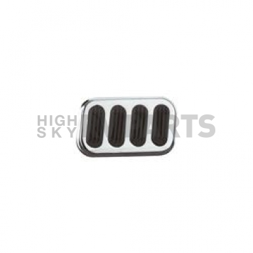 Lokar Performance Brake Pedal Pad - Steel With Rubber Insert Silver With Black Insert - SG6008