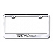 Automotive Gold License Plate Frame - Silver Stainless Steel - LFCAD3EC