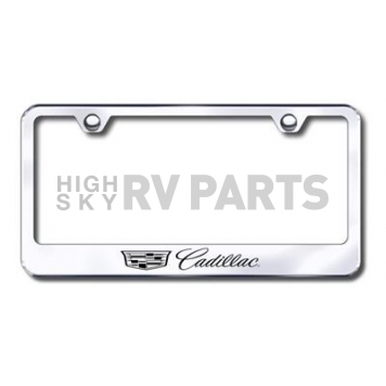 Automotive Gold License Plate Frame - Silver Stainless Steel - LFCAD3EC