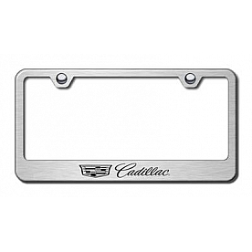 Automotive Gold License Plate Frame - Silver Stainless Steel - LFCAD3ES