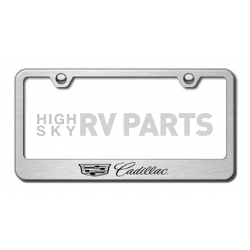 Automotive Gold License Plate Frame - Silver Stainless Steel - LFCAD3ES