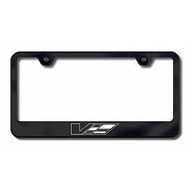 Automotive Gold License Plate Frame - Black Stainless Steel - LFCADVEB