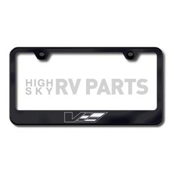 Automotive Gold License Plate Frame - Black Stainless Steel - LFCADVEB