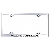 Automotive Gold License Plate Frame - Silver Stainless Steel - LFWAMDXEC