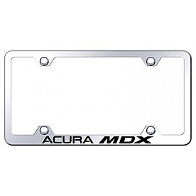 Automotive Gold License Plate Frame - Silver Stainless Steel - LFWAMDXEC