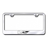 Automotive Gold License Plate Frame - Silver Stainless Steel - LFCADVEC