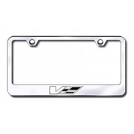 Automotive Gold License Plate Frame - Silver Stainless Steel - LFCADVEC