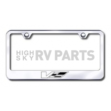 Automotive Gold License Plate Frame - Silver Stainless Steel - LFCADVEC