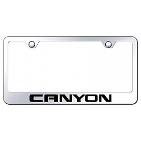 Automotive Gold License Plate Frame - Silver Stainless Steel - LFCANEC