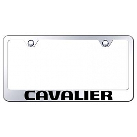 Automotive Gold License Plate Frame - Silver Stainless Steel - LFCAVEC