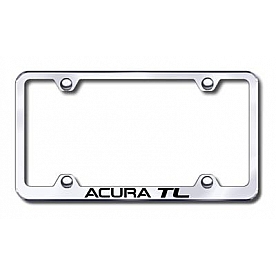 Automotive Gold License Plate Frame - Silver Stainless Steel - LFWATLEC
