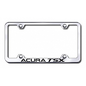 Automotive Gold License Plate Frame - Silver Stainless Steel - LFWATSEC