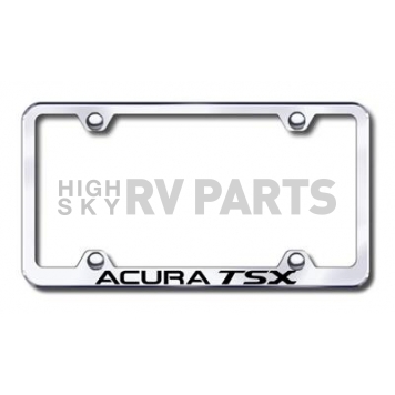 Automotive Gold License Plate Frame - Silver Stainless Steel - LFWATSEC