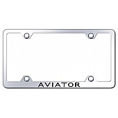 Automotive Gold License Plate Frame - Silver Stainless Steel - LFWAVIEC