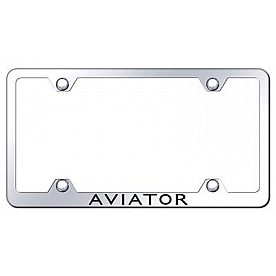 Automotive Gold License Plate Frame - Silver Stainless Steel - LFWAVIEC