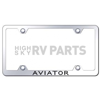 Automotive Gold License Plate Frame - Silver Stainless Steel - LFWAVIEC