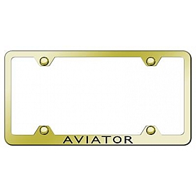 Automotive Gold License Plate Frame - Gold Stainless Steel - LFWAVIEG
