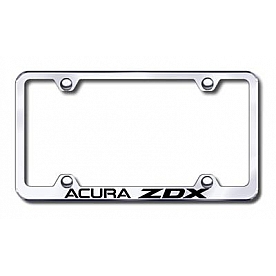 Automotive Gold License Plate Frame - Silver Stainless Steel - LFWAZDXEC