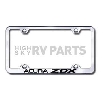 Automotive Gold License Plate Frame - Silver Stainless Steel - LFWAZDXEC