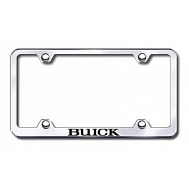 Automotive Gold License Plate Frame - Silver Stainless Steel - LFWBUIEC