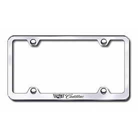 Automotive Gold License Plate Frame - Silver Stainless Steel - LFWCAD3EC
