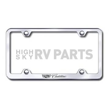 Automotive Gold License Plate Frame - Silver Stainless Steel - LFWCAD3EC