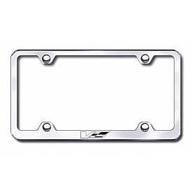 Automotive Gold License Plate Frame - Silver Stainless Steel - LFWCADVEC