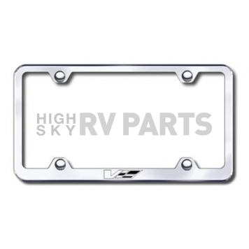 Automotive Gold License Plate Frame - Silver Stainless Steel - LFWCADVEC