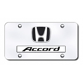 Automotive Gold License Plate - Accord/Honda Logo With Black Fill Stainless Steel - DACCCC