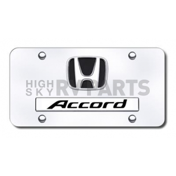 Automotive Gold License Plate - Accord/Honda Logo With Black Fill Stainless Steel - DACCCC